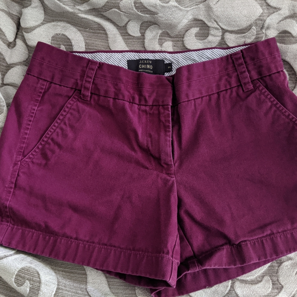 J. Crew Chino Shorts Plum